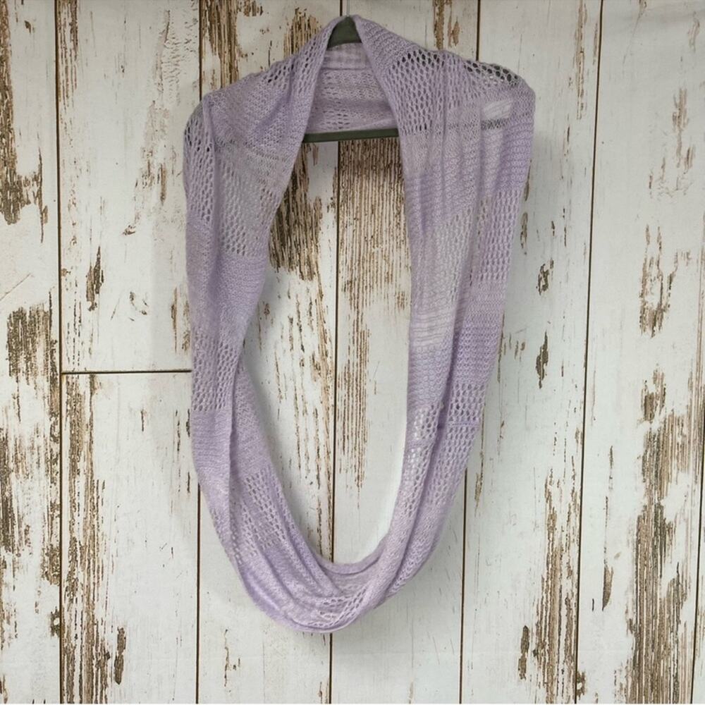 Purple Knit Infinity Scarf. 12” Wide by 72” Total Length